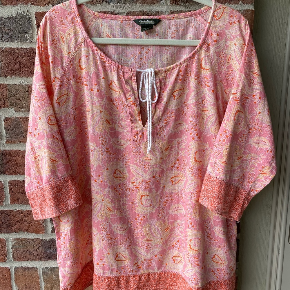 Eddie Bauer tropical cotton tunic XL